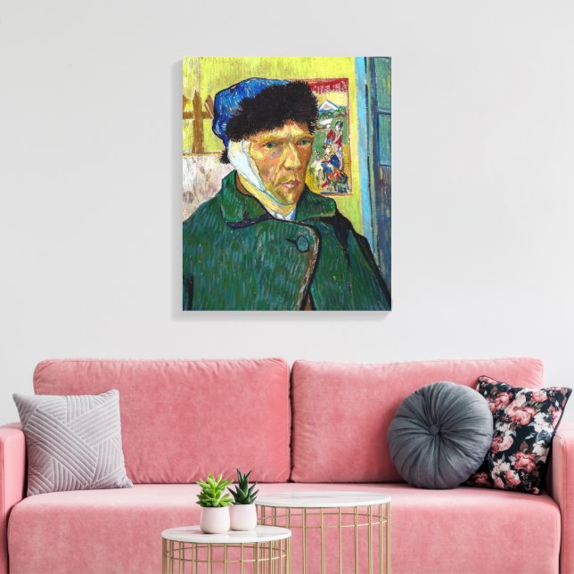 Selbstporträt mit verbanntem Ohr | Van Gogh | Leinwanddruck (Insitu (Wohnzimmer))