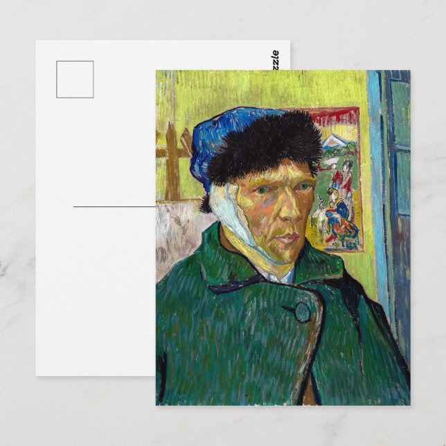 Selbstporträt mit verbanntem Ohr | Van Gogh | Postkarte (Vorne/Hinten)