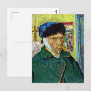 Selbstporträt mit verbundenem Ohr Van Gogh Postkarte