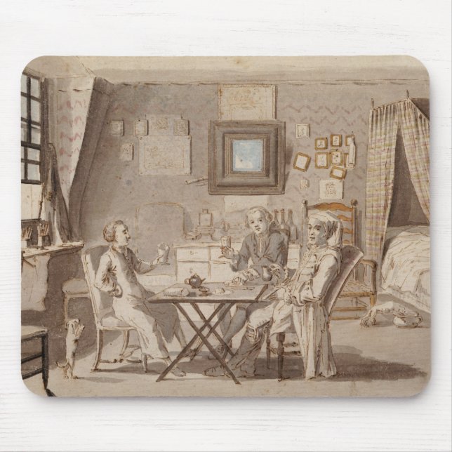 Selbstporträt mit zwei jungen Männern (Stift u. Mousepad (Vorne)