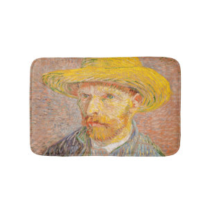 Selbstporträt Vincent Van Gogh mit Strohhut Badematte