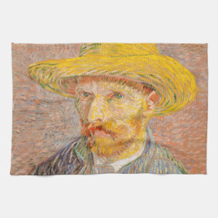 Selbstporträt Vincent Van Gogh mit Strohhut Geschirrtuch