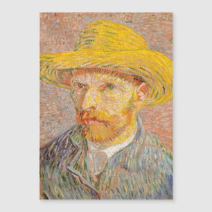 Selbstporträt Vincent Van Gogh mit Strohhut Magnetkarte