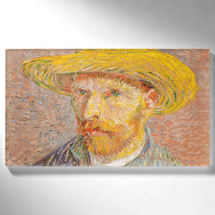 Selbstporträt Vincent Van Gogh mit Strohhut Namenschild