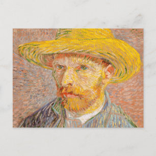 Selbstporträt Vincent Van Gogh mit Strohhut Postkarte