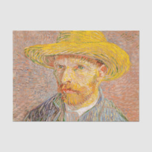 Selbstporträt Vincent Van Gogh mit Strohhut Seidenpapier
