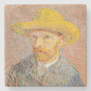 Selbstporträt Vincent Van Gogh mit Strohhut Steinuntersetzer