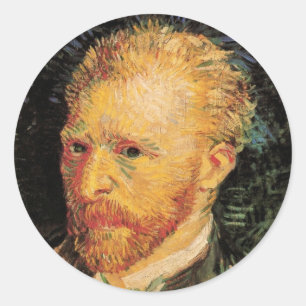 Selbstporträt Vincent van Gogh, Vintage-Fine-Art-D Runder Aufkleber