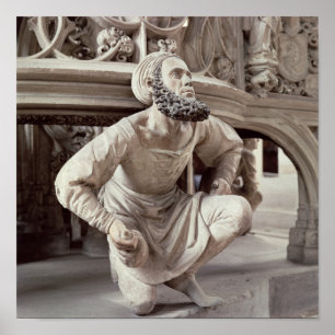 Selbstporträt von Adam Krafft , Steinskulptur Poster