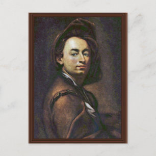 Selbstporträt, von Peter Johannes Brandl Postkarte