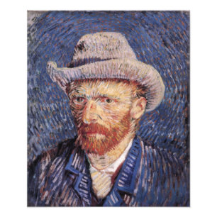 Selbstporträt von Van Gogh mit Filzhut Fotodruck