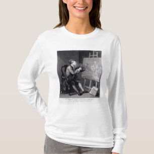 Selbstporträt, welches das Comic Musen malt T-Shirt