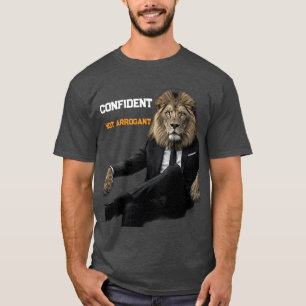 Selbstsicherer Löwe im Anzug T-Shirt