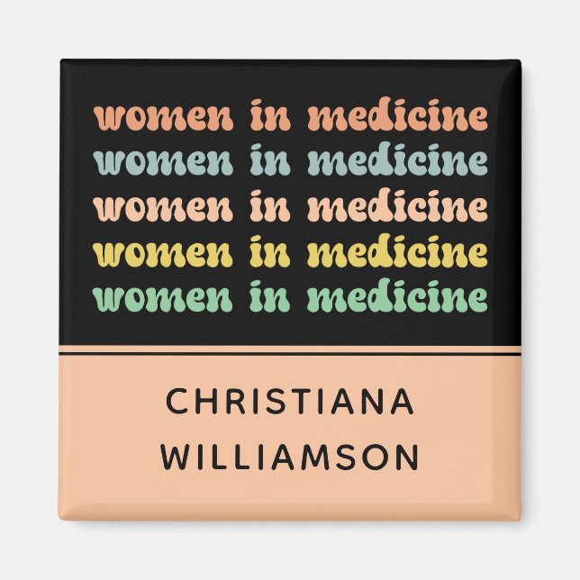 Selbstständige Frauen in der medizinischen Retro-K Magnet (Vorne)