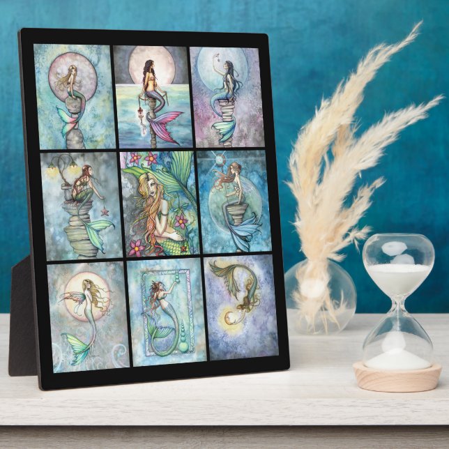 SelbstStehende Mermaid PIcture 9 Mermaids in einem Fotoplatte (Seite)