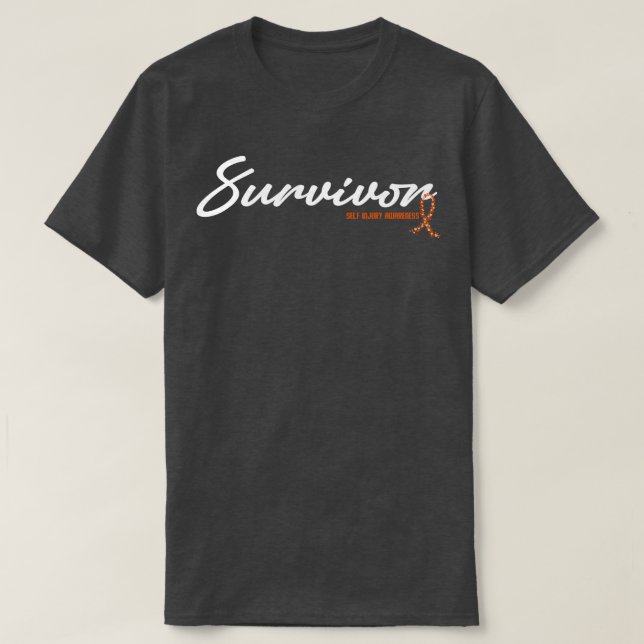 Selbstverletzendes Bewusstsein Überlebender Glitze T-Shirt (Design vorne)