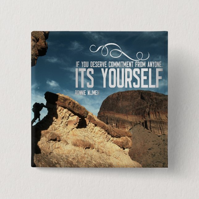 Selbstverpflichtungs-inspirierend Knopf Button (Vorderseite)