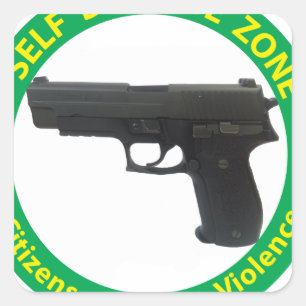 Selbstverteidigung Zone-Gewalt Quadratischer Aufkleber