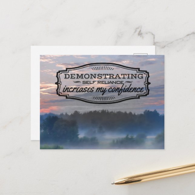 "Selbstvertrauen" Motivation Affirmation Postkarte (Vorderseite/Rückseite Beispiel)