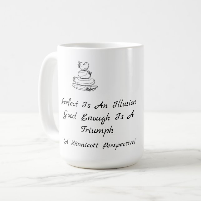 Selbstwert-Zitat von Winnicott Kaffeetasse (Vorderseite Links)