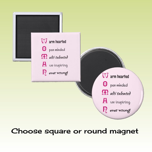 Selbstwertgefühl der FRAU in inspirierendem Rosa Magnet (Von Creator hochgeladen)