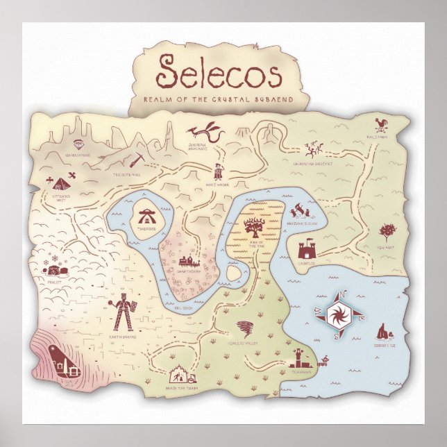 Selecos Adventure Fantasy Map Poster (Vorne)