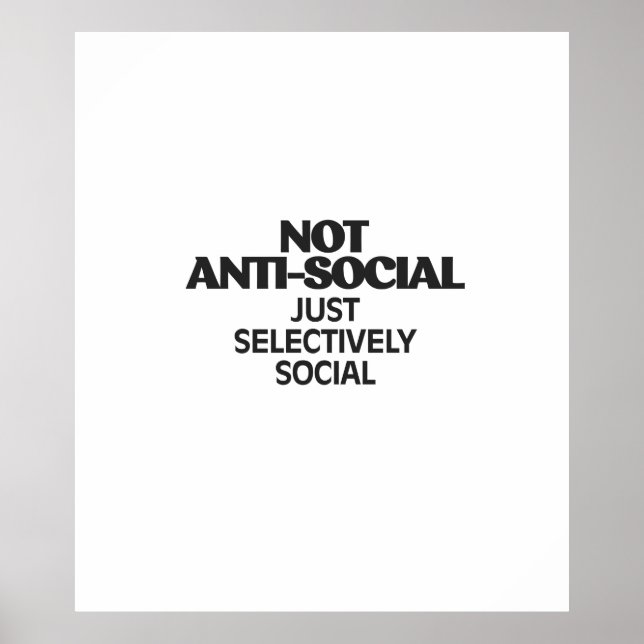 Selectively Social Statement Typography Design Poster (Vorne)
