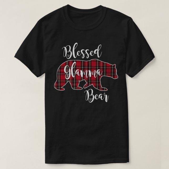 Selegener Glammbär Red Tartan Kariertes Oma-Gesche T-Shirt (Design vorne)