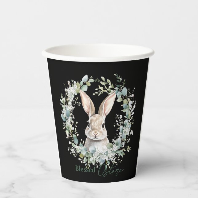 Selegenes Ostara Rabbit Frühlingsfest Pappbecher (Vorderseite)
