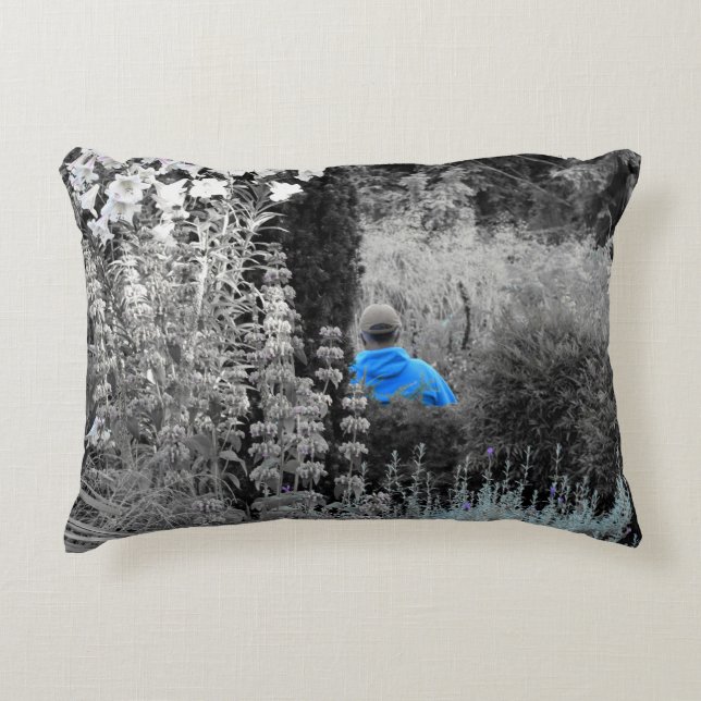 Selektiv Blue Garden Besucher Accent Pillow Dekokissen (Vorderseite)