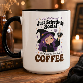 Selektiv soziale Hexe Schwarze große Tasse Geschen