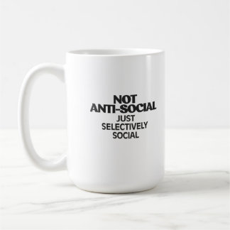 Selektiv soziale Schriftzug-Typografie Kaffeetasse