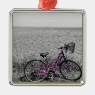Selektive Farbe des Mackinac Island Bike Ornament Aus Metall
