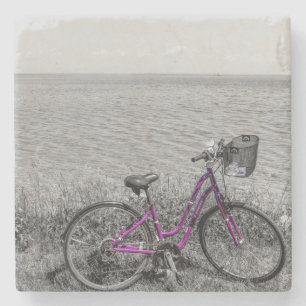 Selektive Farbe des Mackinac Island Bike Steinuntersetzer