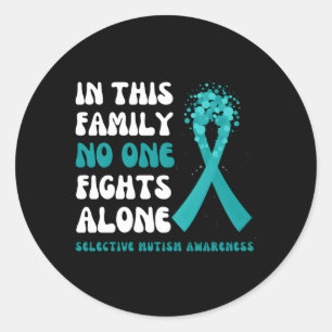 Selektive Mutismus Bewusstsein Aquamarine Ribbon H Runder Aufkleber