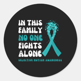 Selektive Mutismus Bewusstsein Aquamarine Ribbon H Runder Aufkleber