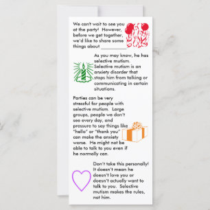 Selektive Mutismus Geburtstagskarte