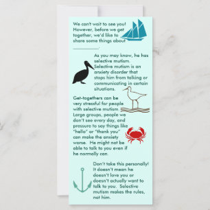 Selektive Mutismus zusammenbringen Boy Flat Card