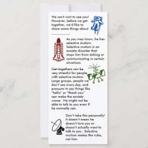 Selektive Mutismus zusammenbringen Boy Flat Card