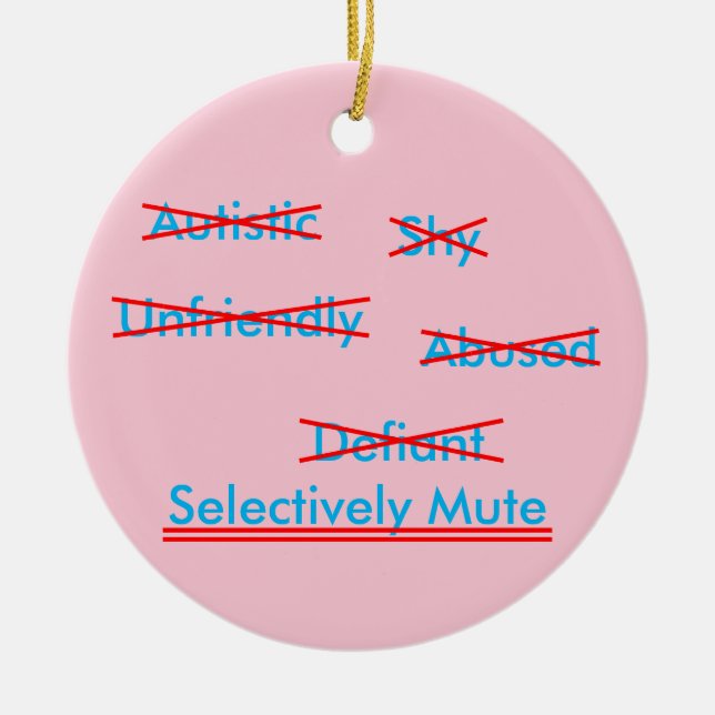 Selektiver Mutismus Missverständnis 1 Ornament (Vorne)