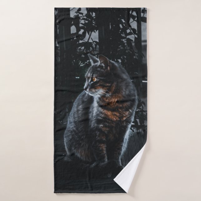 SELEKTIVER SCHWERPUNKT DER SILBERTABBY-KATZE BADEHANDTUCH (Badehandtuch)