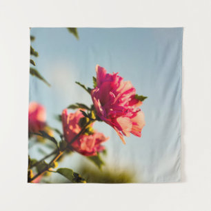Selektives Fokussierungs-Foto der Blume von rosa H Wandteppich