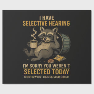 Selektives Hören Lustiger Waschbär Kaffee Geschenkpapier