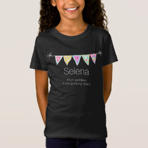 Selena Girls Name bedeutet bunte Flagge T - Shirt