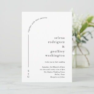 Selena Minimalistisch Arch Moderne Hochzeit Einladung