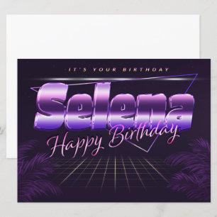 Selena Name Vorname lila retro Karte Geburtstag