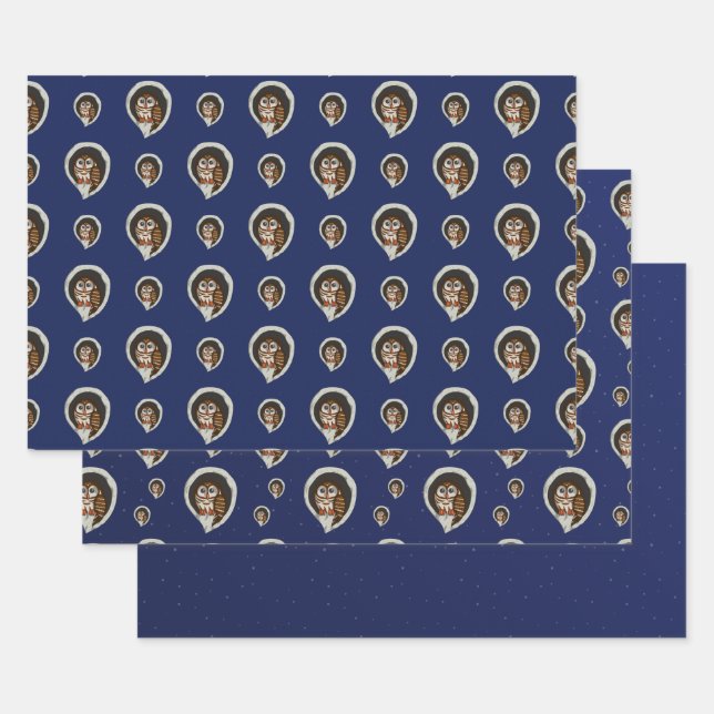 Selene das Owl Wrapping Paper Set Geschenkpapier Set (Set)
