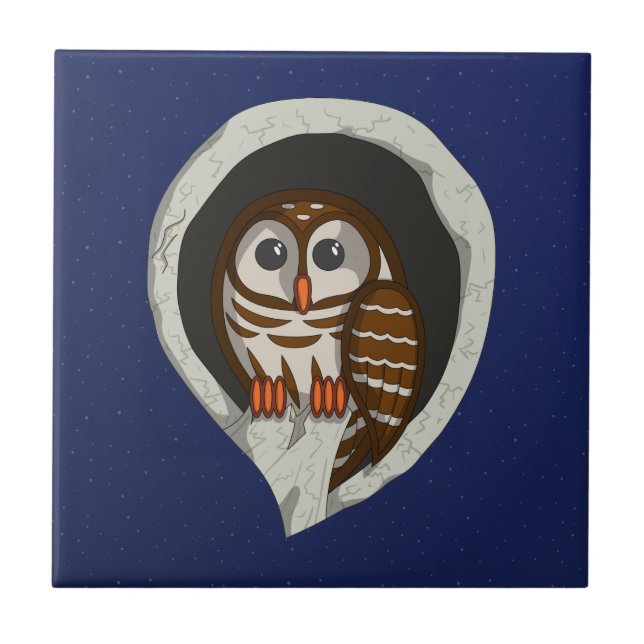Selene die Eulenfliese Fliese (Vorderseite)
