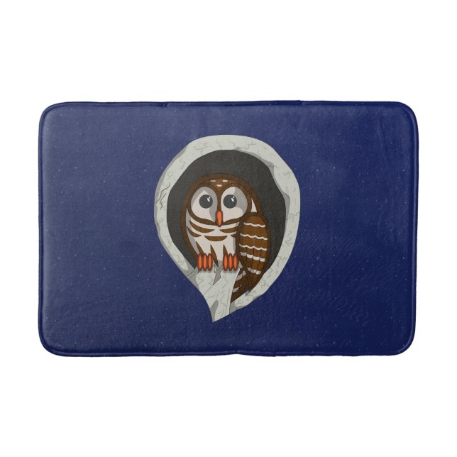 Selene the Owl Bath Mat Badematte (Vorderseite)