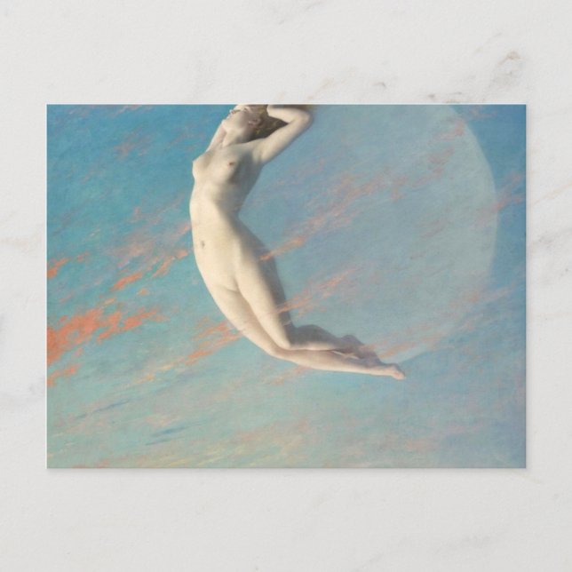 Selene von Albert Aublet 1880 Frauen und Mond Postkarte (Vorderseite)